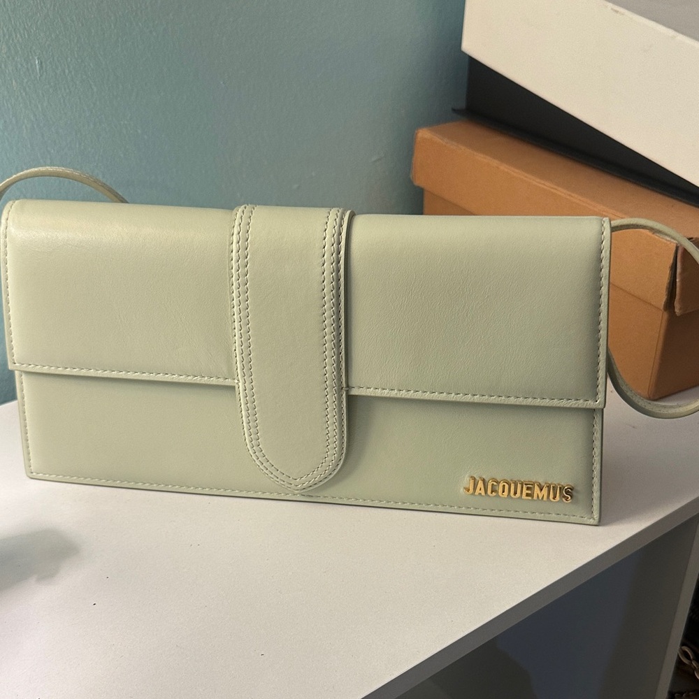 Jacquemus Mint Green Leather Clutch